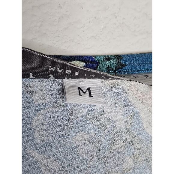 Bryn Walker Diego Tunic Teal Blue Floral Size Medium Bell Sleeves - Picture 8 of 13